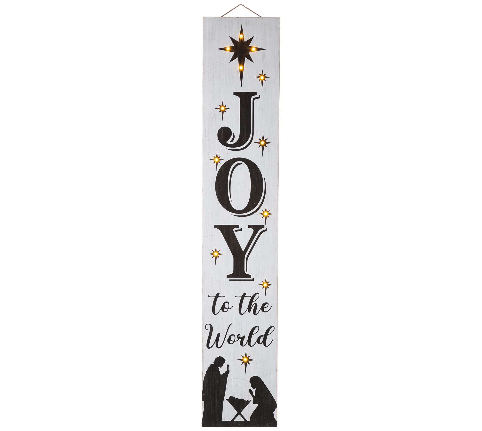 Glitzhome 42" JOY and Nativity Lighted Christmas Porch Sign