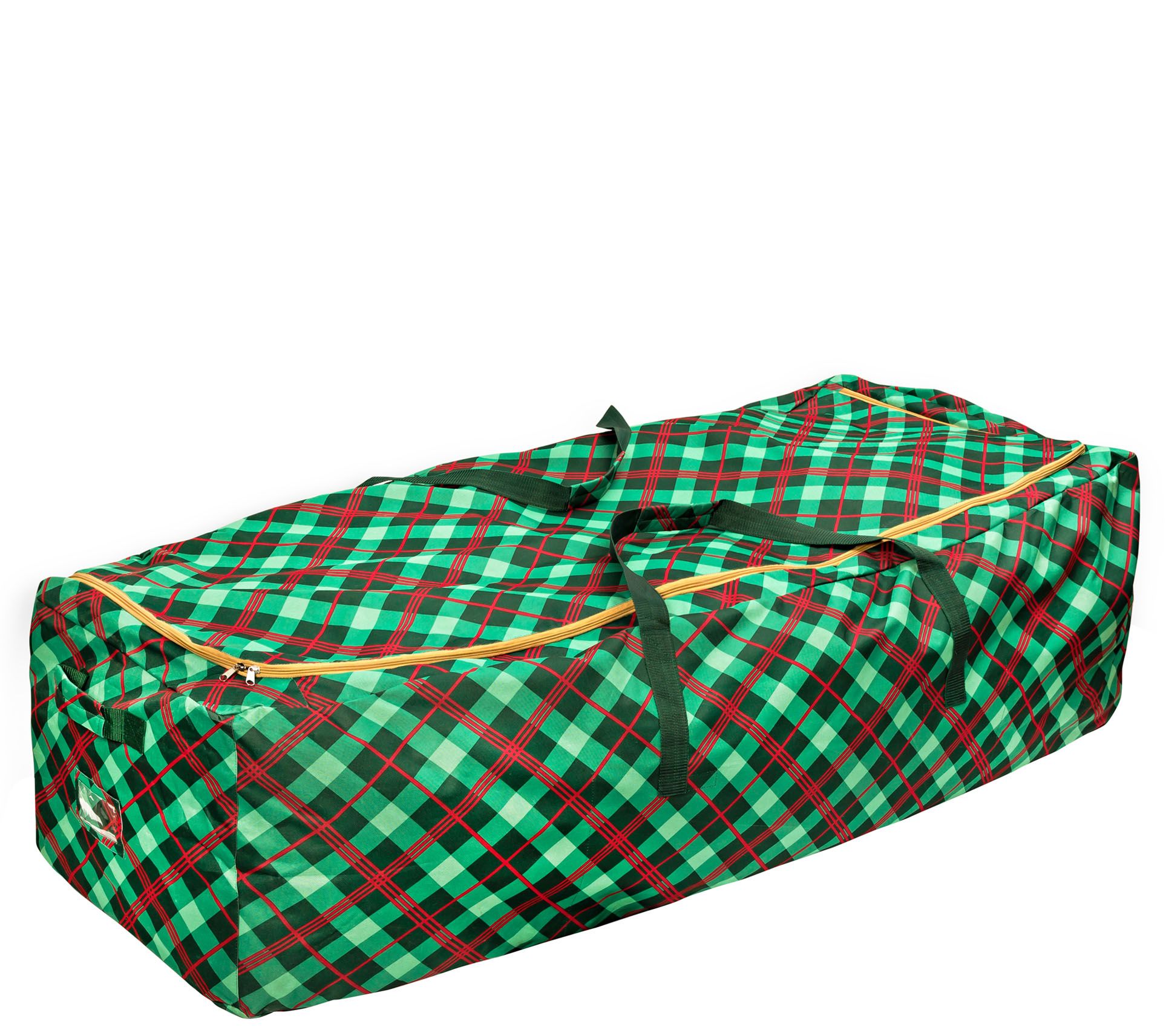 HoneyCanDo 10Foot Rolling Christmas Tree Storage Bag,Plaid