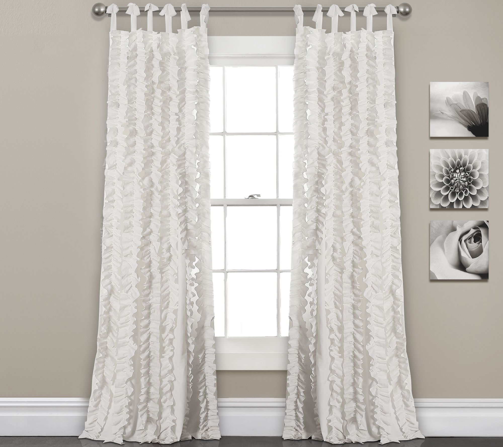 Sophia Ruffle Set of 2 Window Curtains by LushDecor