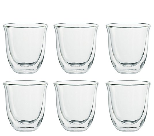 DeLonghi Set of 6 Double-Wall Cappuccino Glasse s