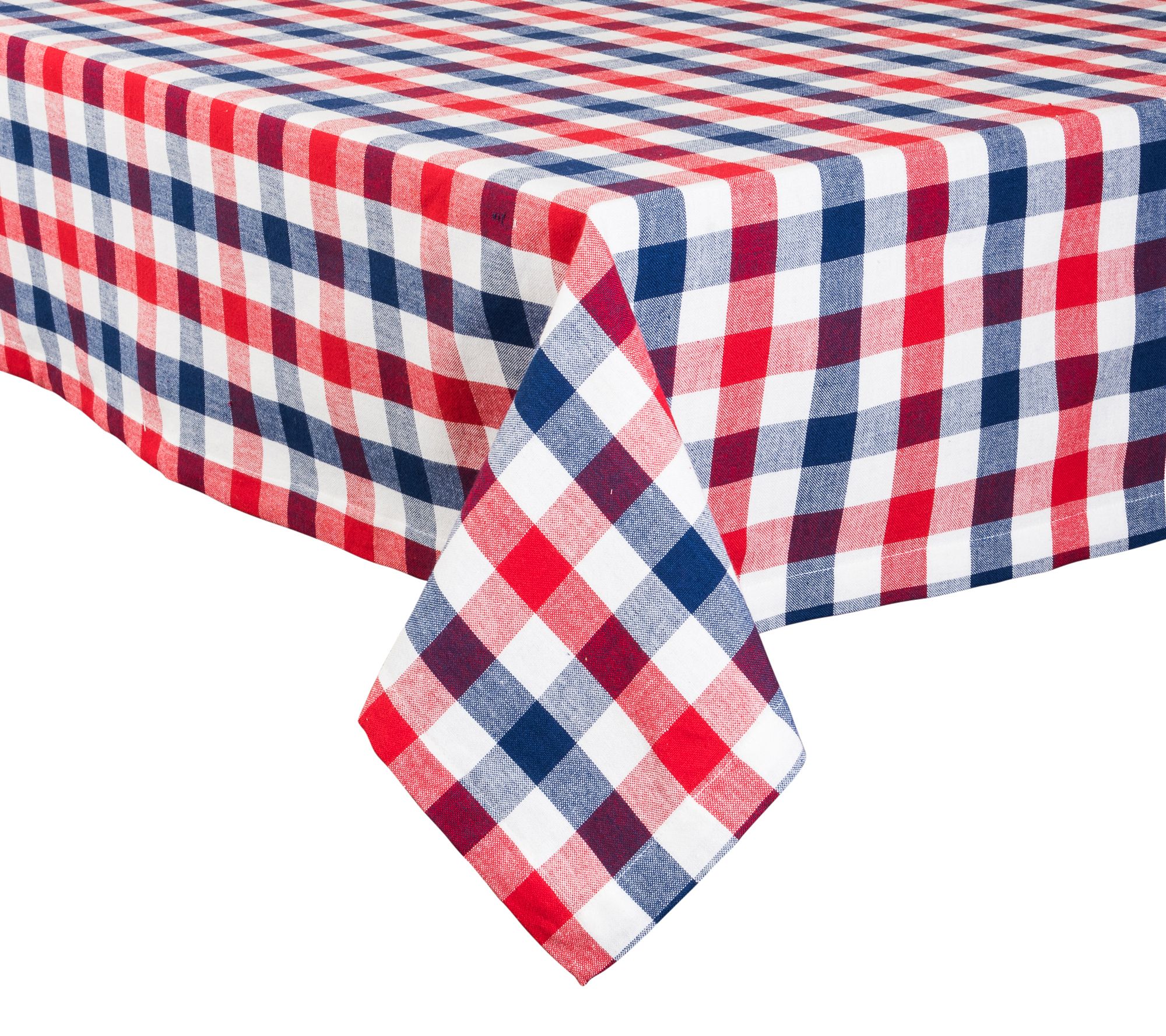 Design Imports Red, White & Blue Check Tablecloth 60" x 84"