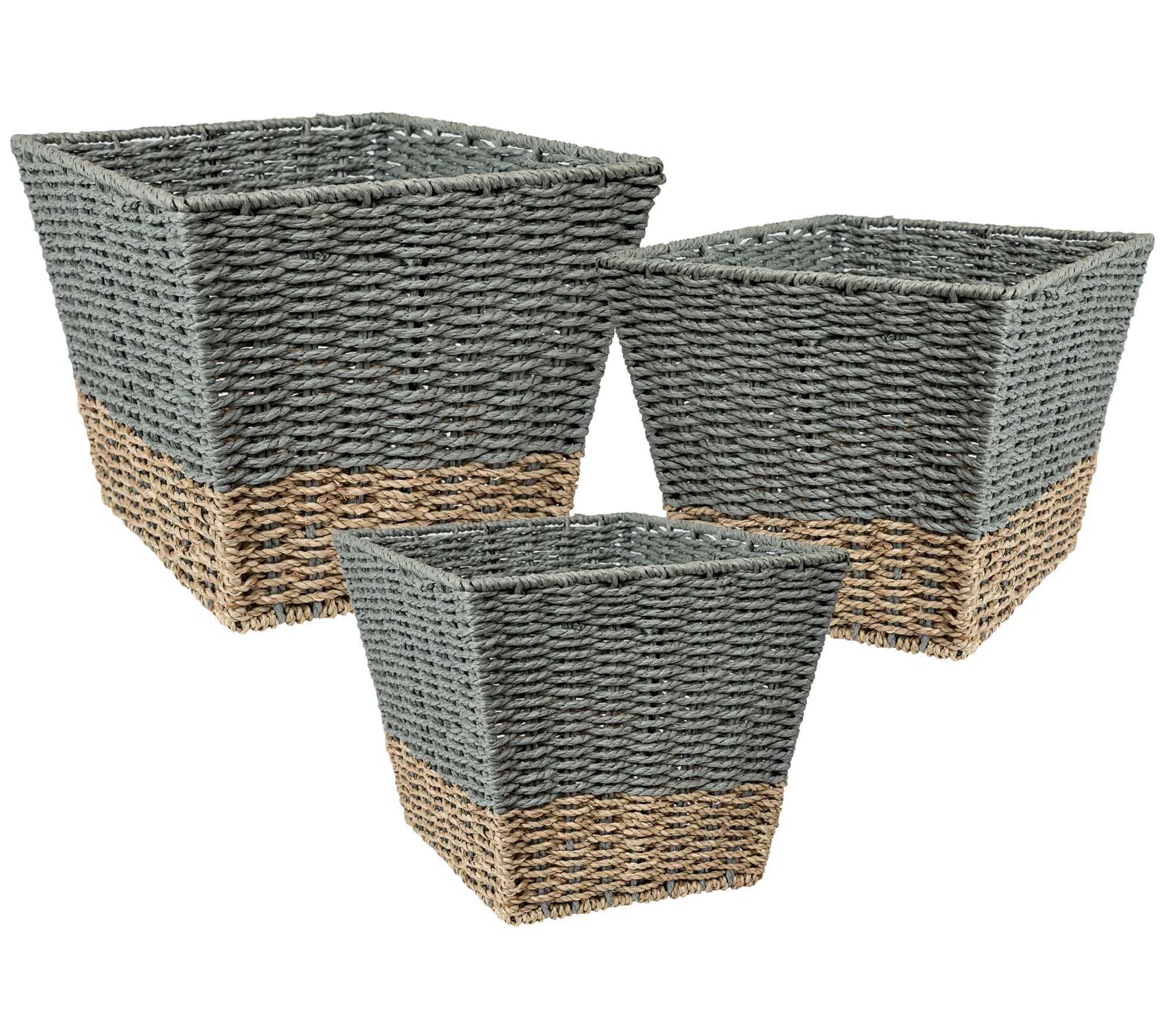 Honey Can Do 3-piece Woven Nesting Basket Set, Brown