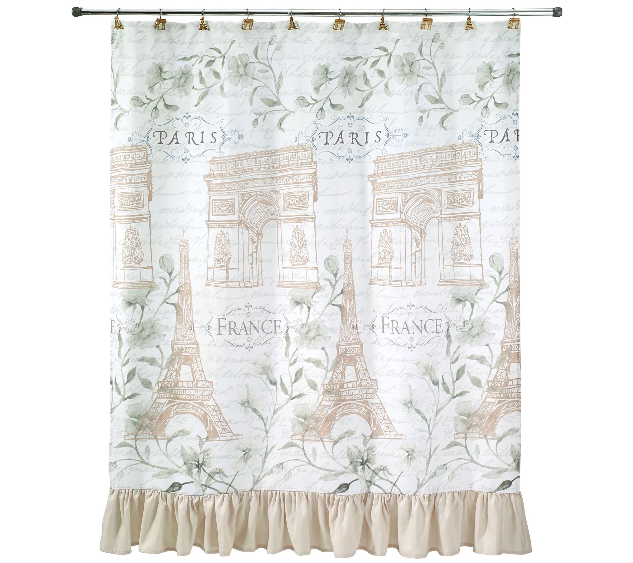 Avanti Linens Paris Botanique Shower Curtain