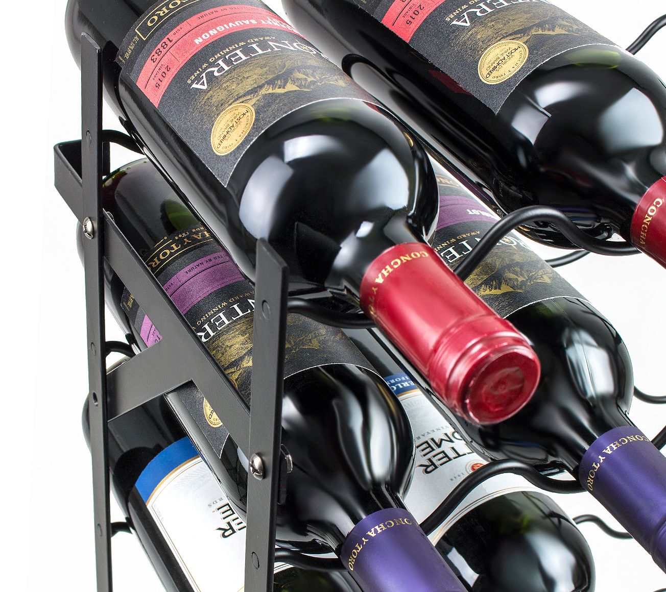 Freestanding Wine Rack 75 Bottles Capacity Black