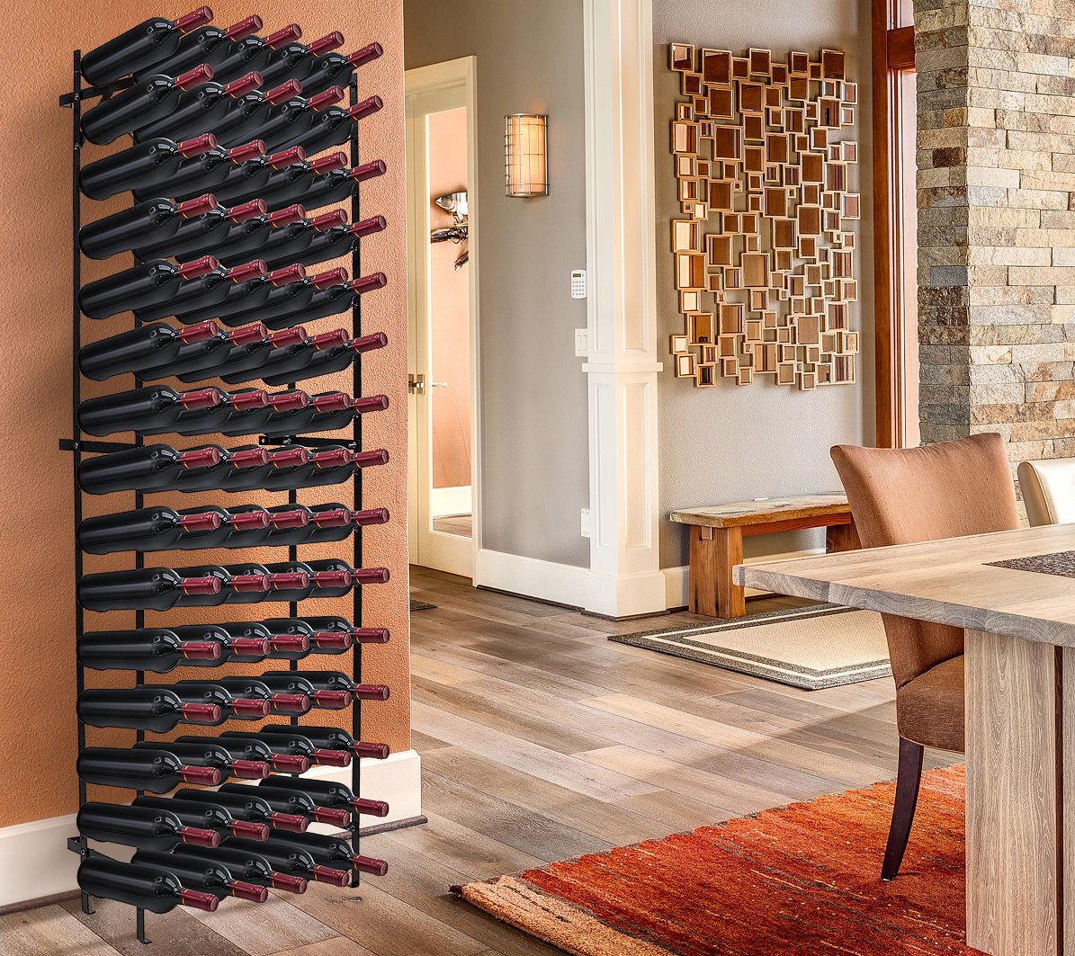 Freestanding Wine Rack 75 Bottles Capacity Black