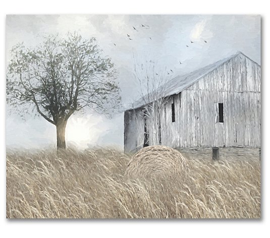 Courtside Market White Barn 16x20 Canvas Wall A RT