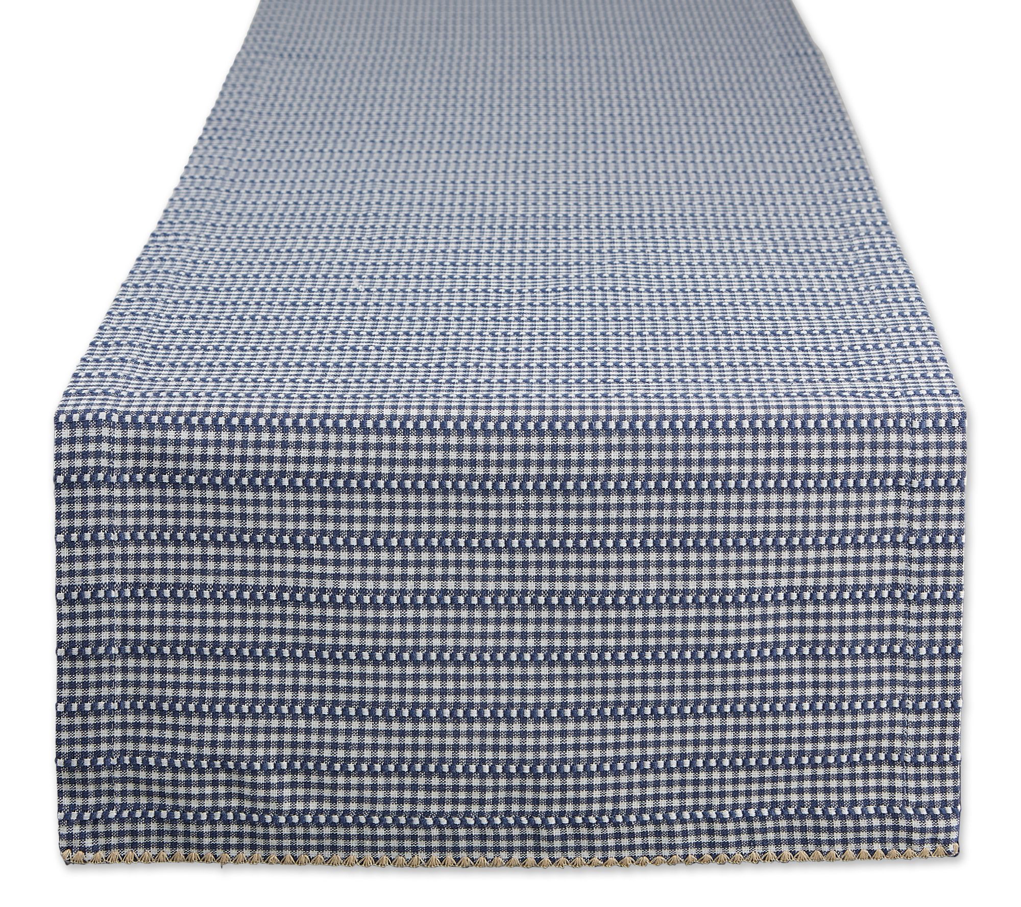 Design Imports Farmhouse Gingham Table Runner 14x108
