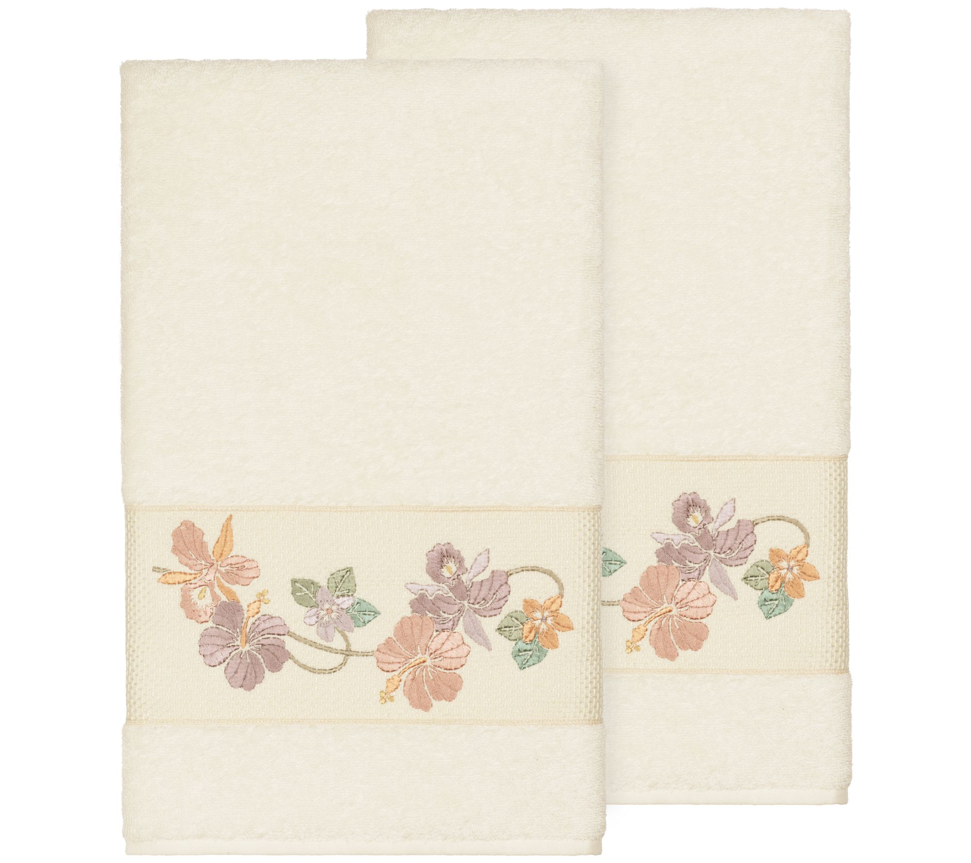 Linum Home Textiles Caroline 2PC Embellished Bath Towel Set