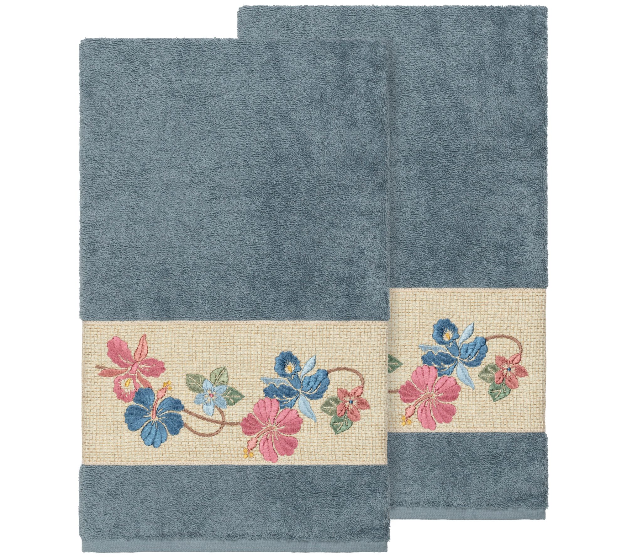 Linum Home Textiles Caroline 2PC Embellished Bath Towel Set