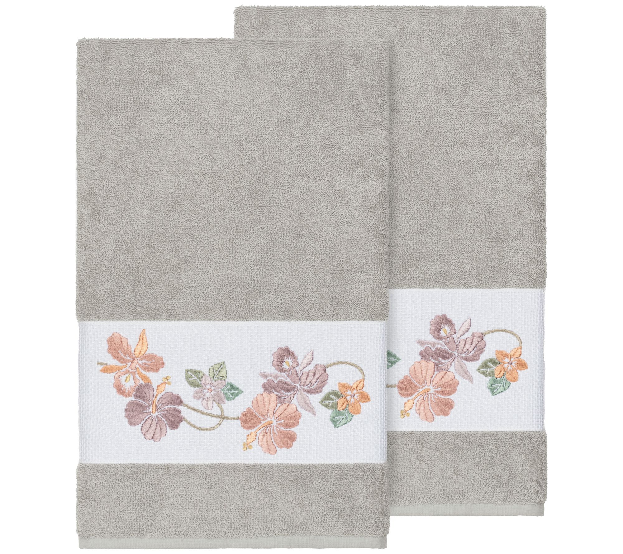 Linum Home Textiles Caroline 2PC Embellished Bath Towel Set