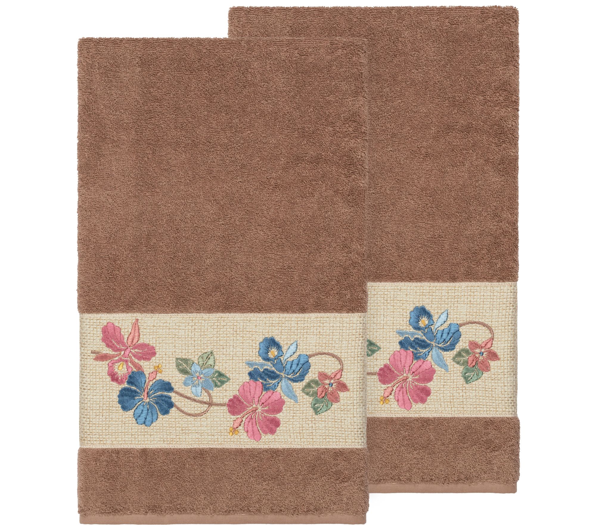 Linum Home Textiles Caroline 2PC Embellished Bath Towel Set