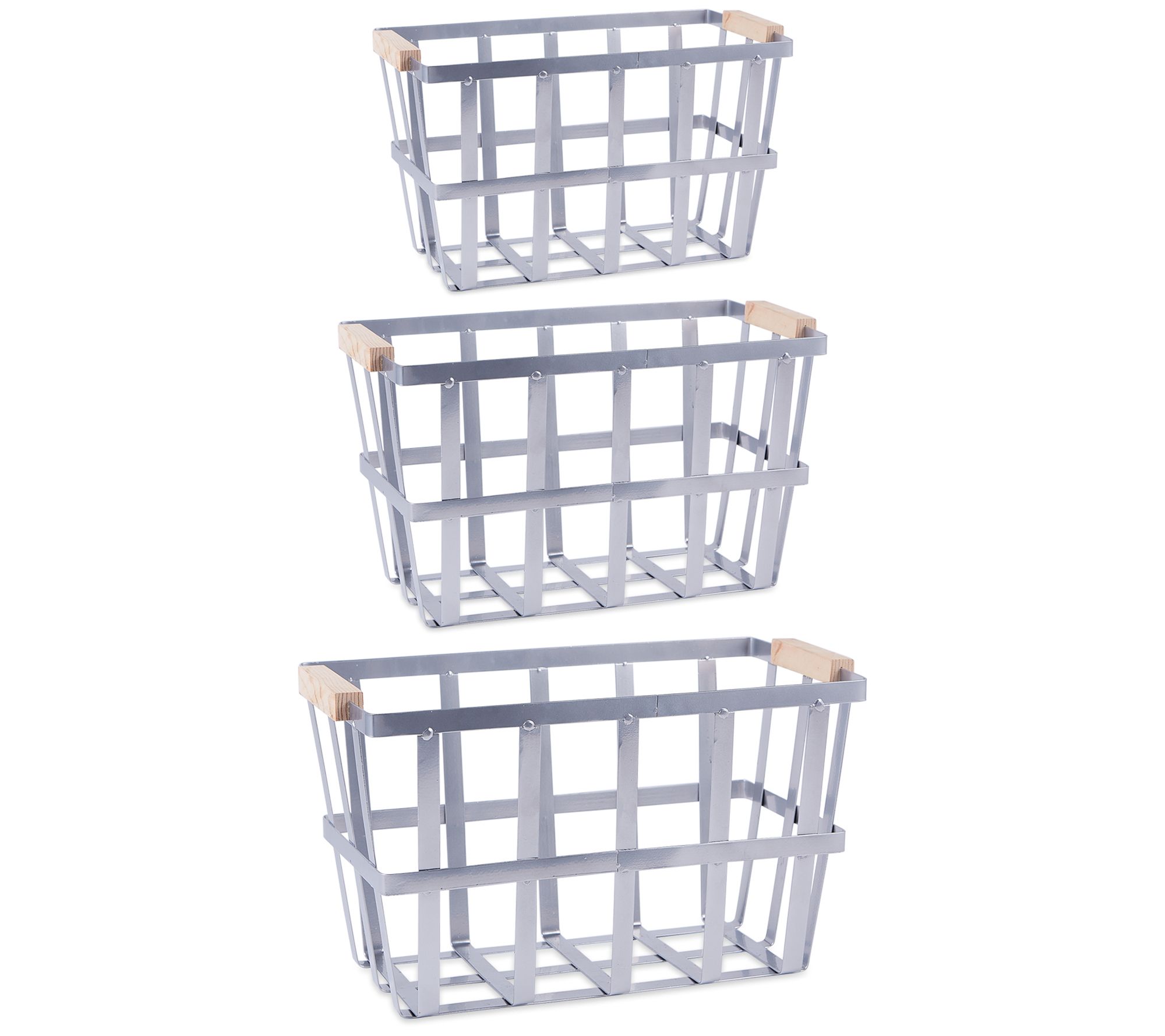 Design Imports Set/3 Urban Modern Metal Basket