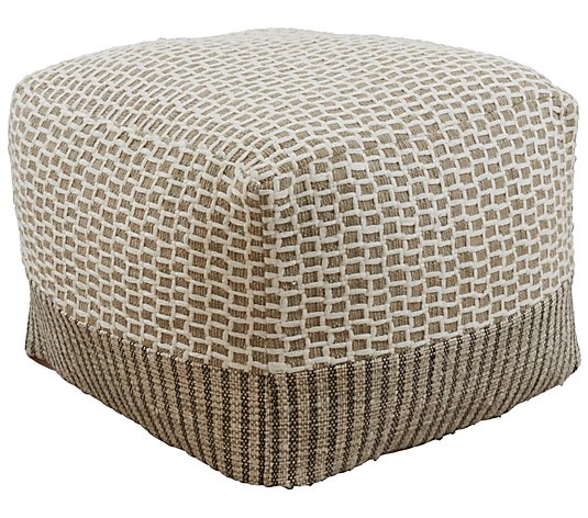 Cotton Floor Pouf With Two-Tone Design By Valerie