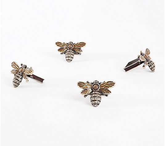Bumblebee Design Napkin Rings by Valerie Set of4
