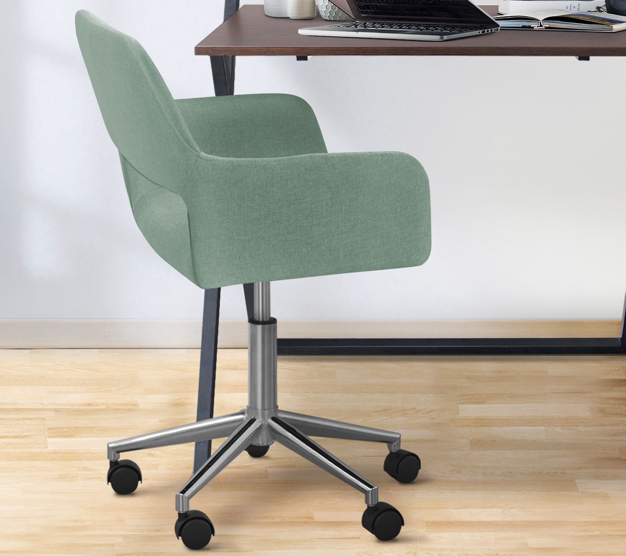 Teamson Home Fabric Swivel Home Office Chair, Mint