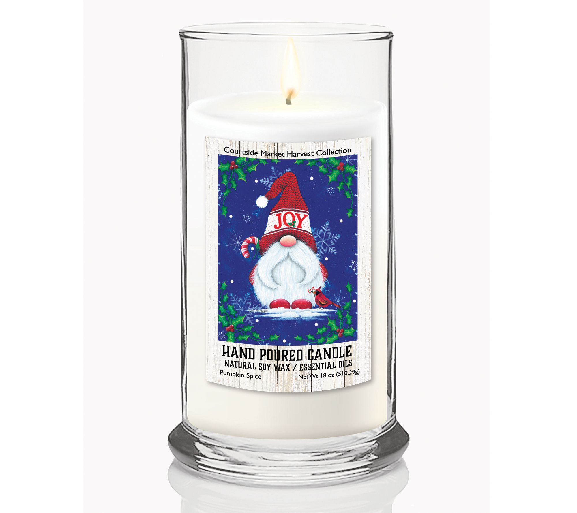 Courtside Market Christmas Greetings 18-oz Status Candle Glass