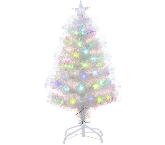 3' White Color Changing Fiber Optic Tree by Sterling Co