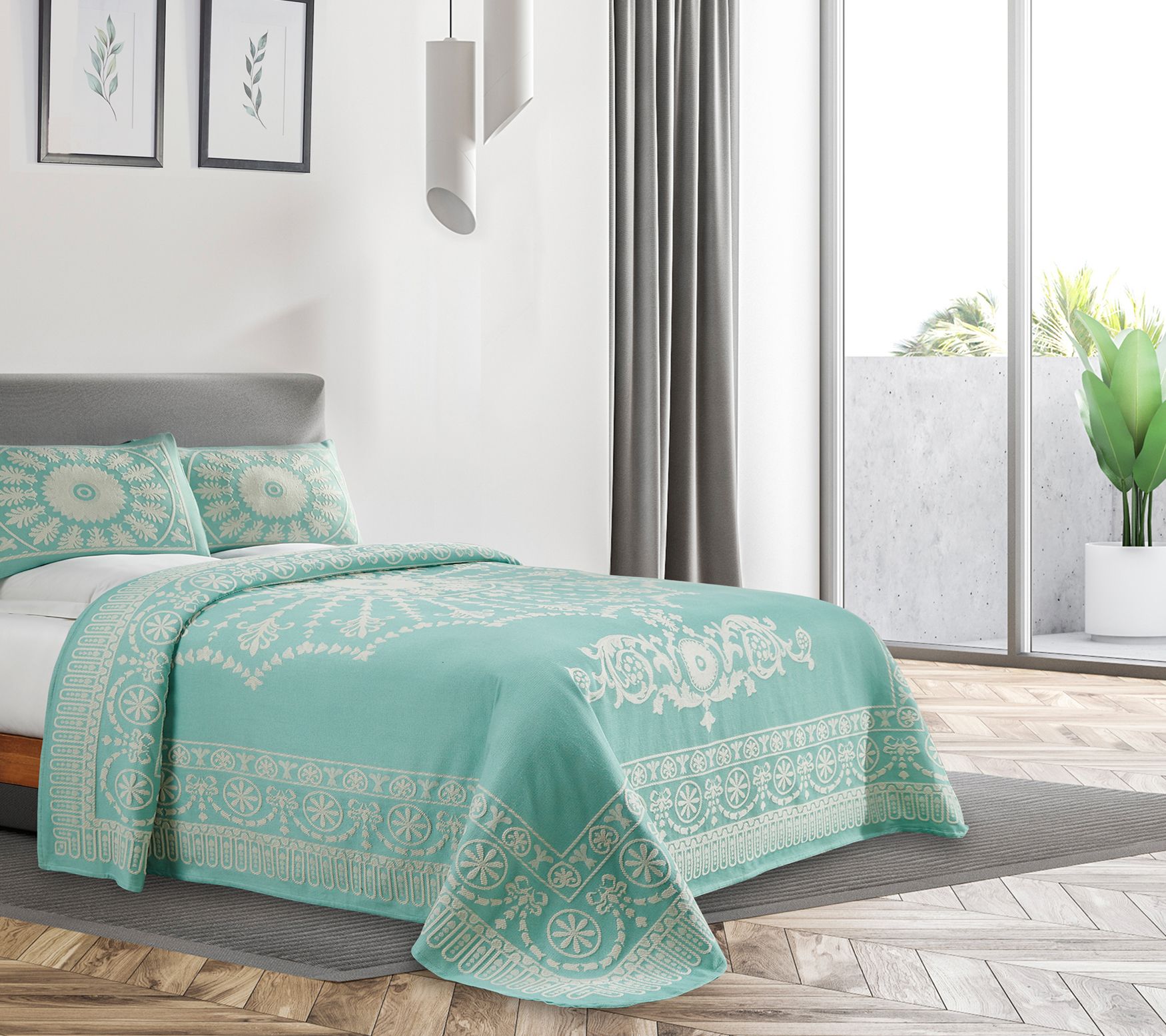 Superior Lightweight Cotton Blend Oversized Bed spread, Full