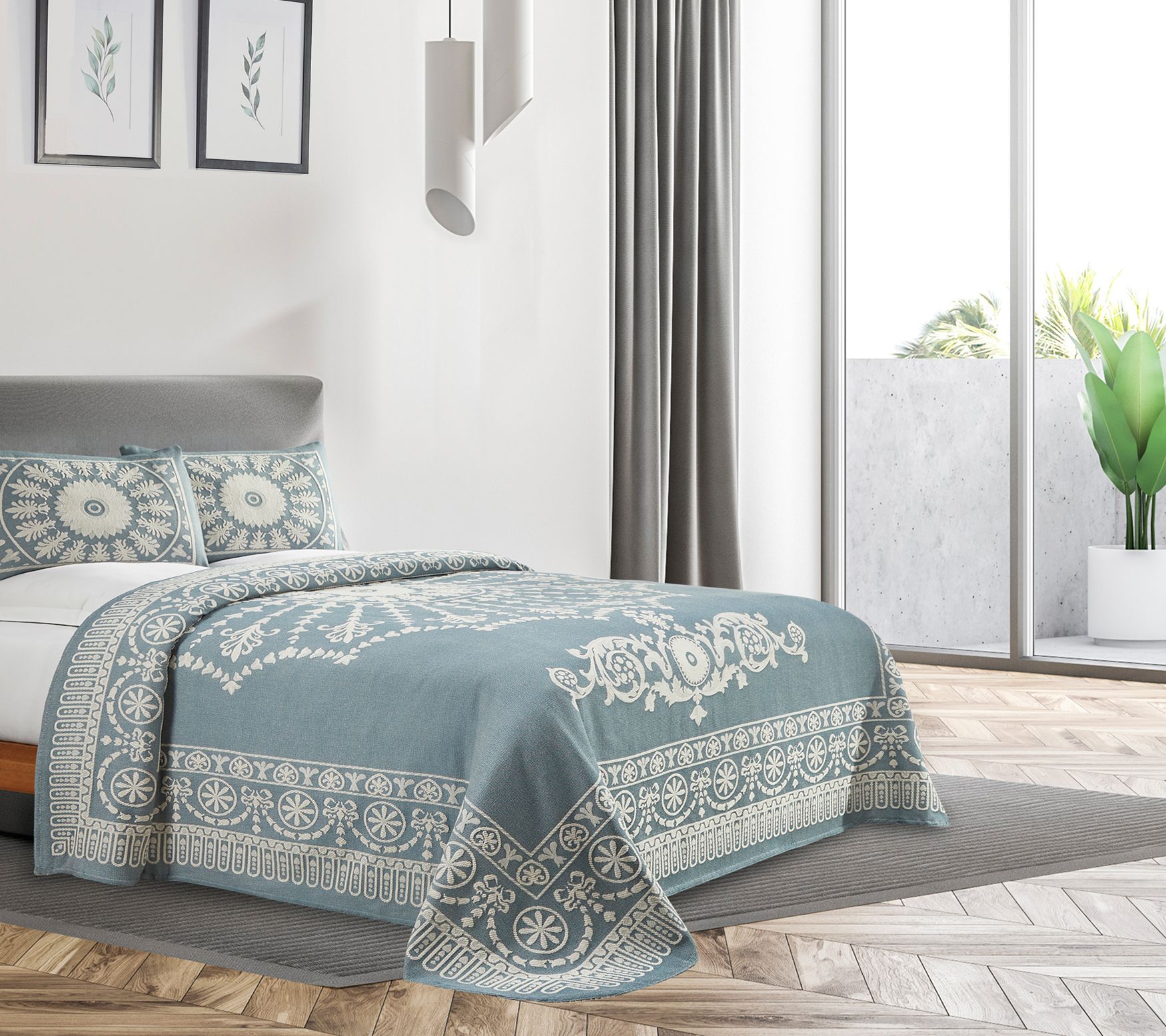 Superior Lightweight Cotton Blend Oversized Bed spread, Full