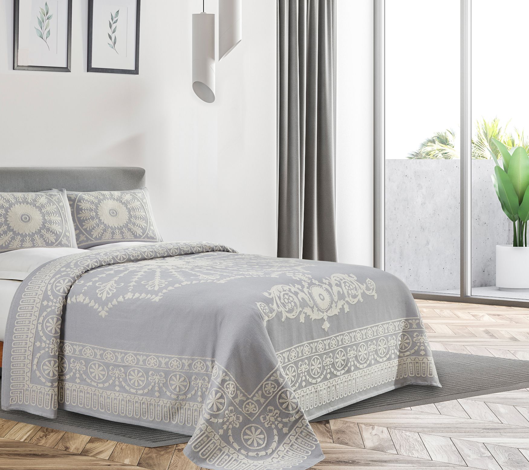 Superior Lightweight Cotton Blend Oversized Bed spread, Full