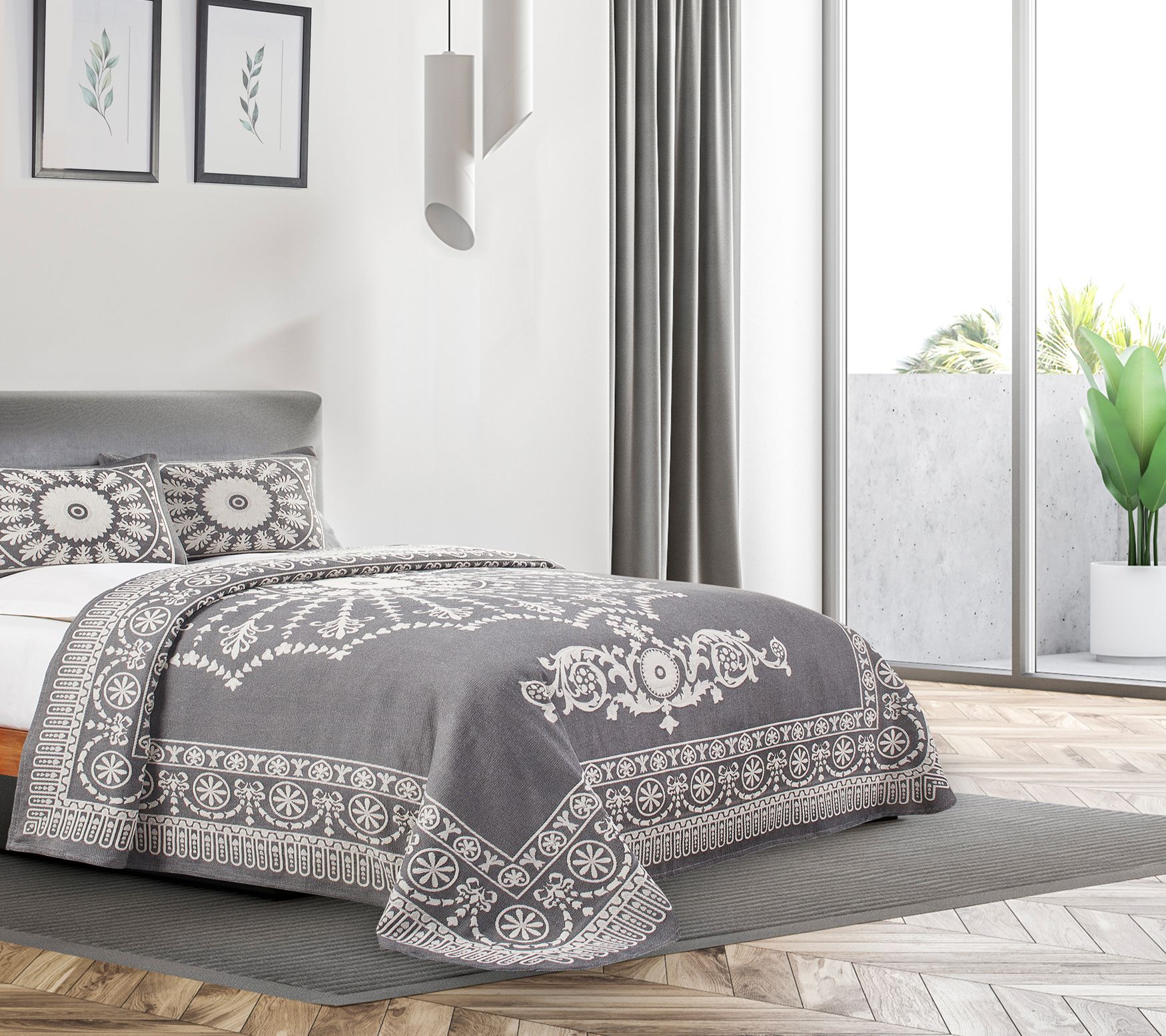 Superior Lightweight Cotton Blend Oversized Bed spread, Full