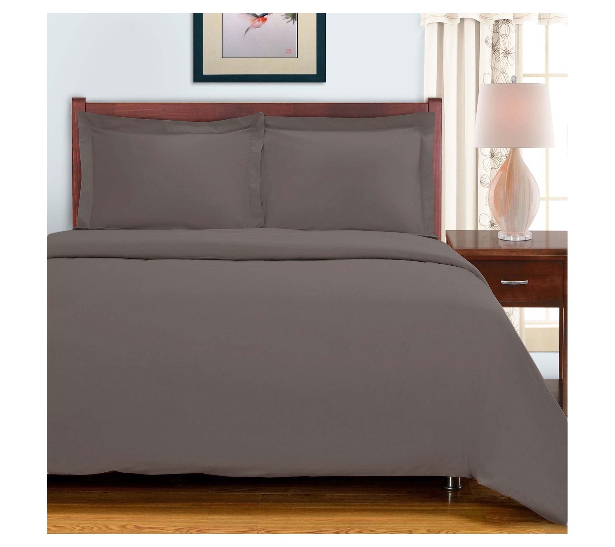 Superior 700 Th read Count Soli d Duvet Cover S et, Full/Queen