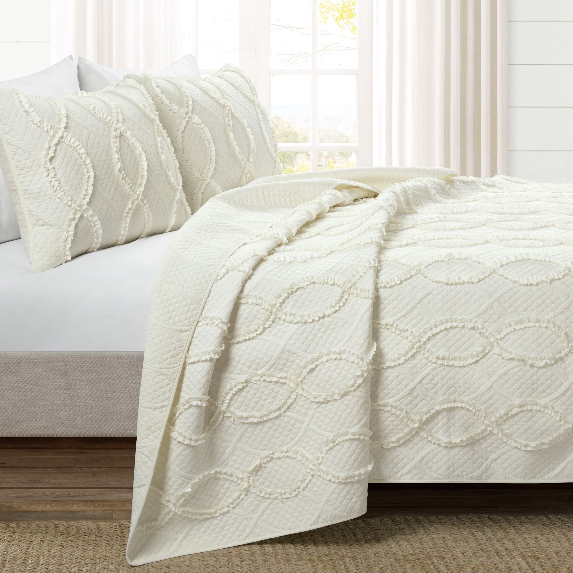 Lush Decor Avon Textured Quilt 3-Piece Set F/Q