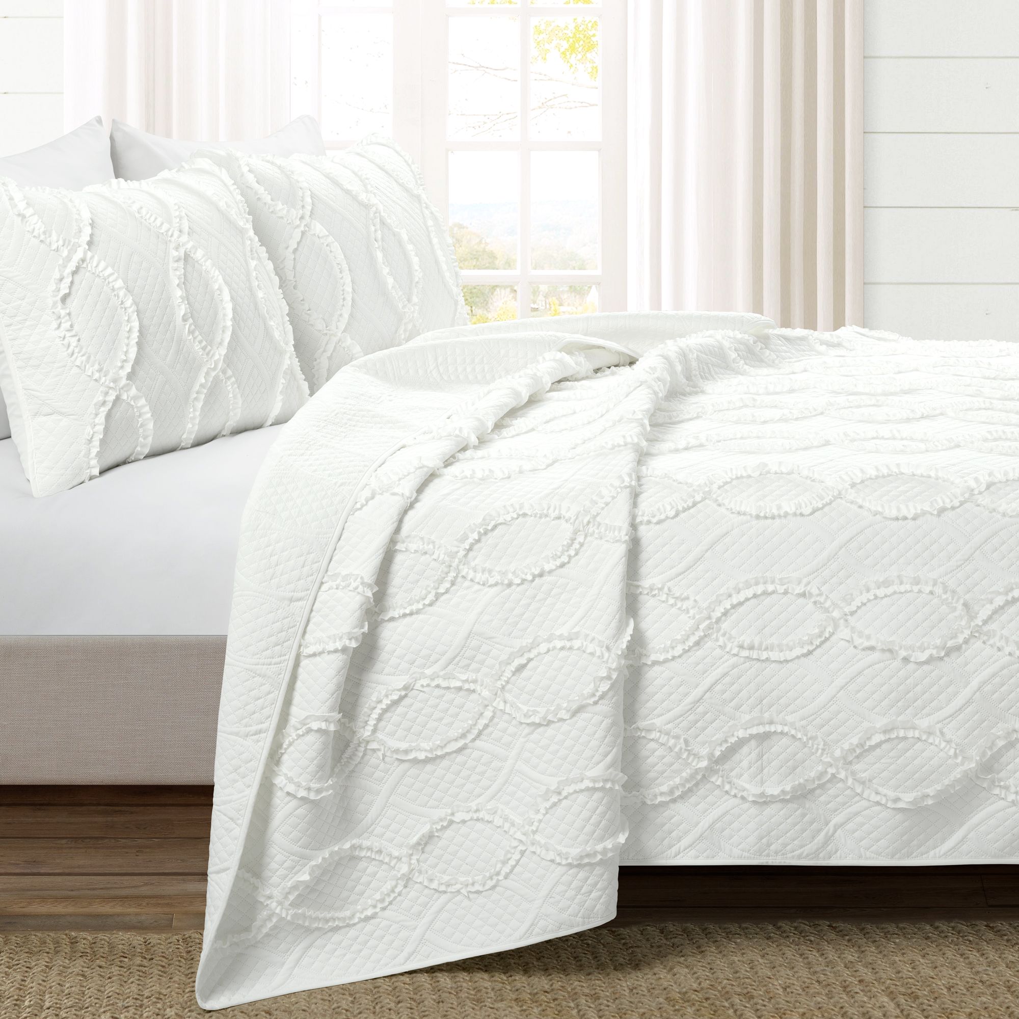 Lush Decor Avon Textured Quilt 3-Piece Set F/Q