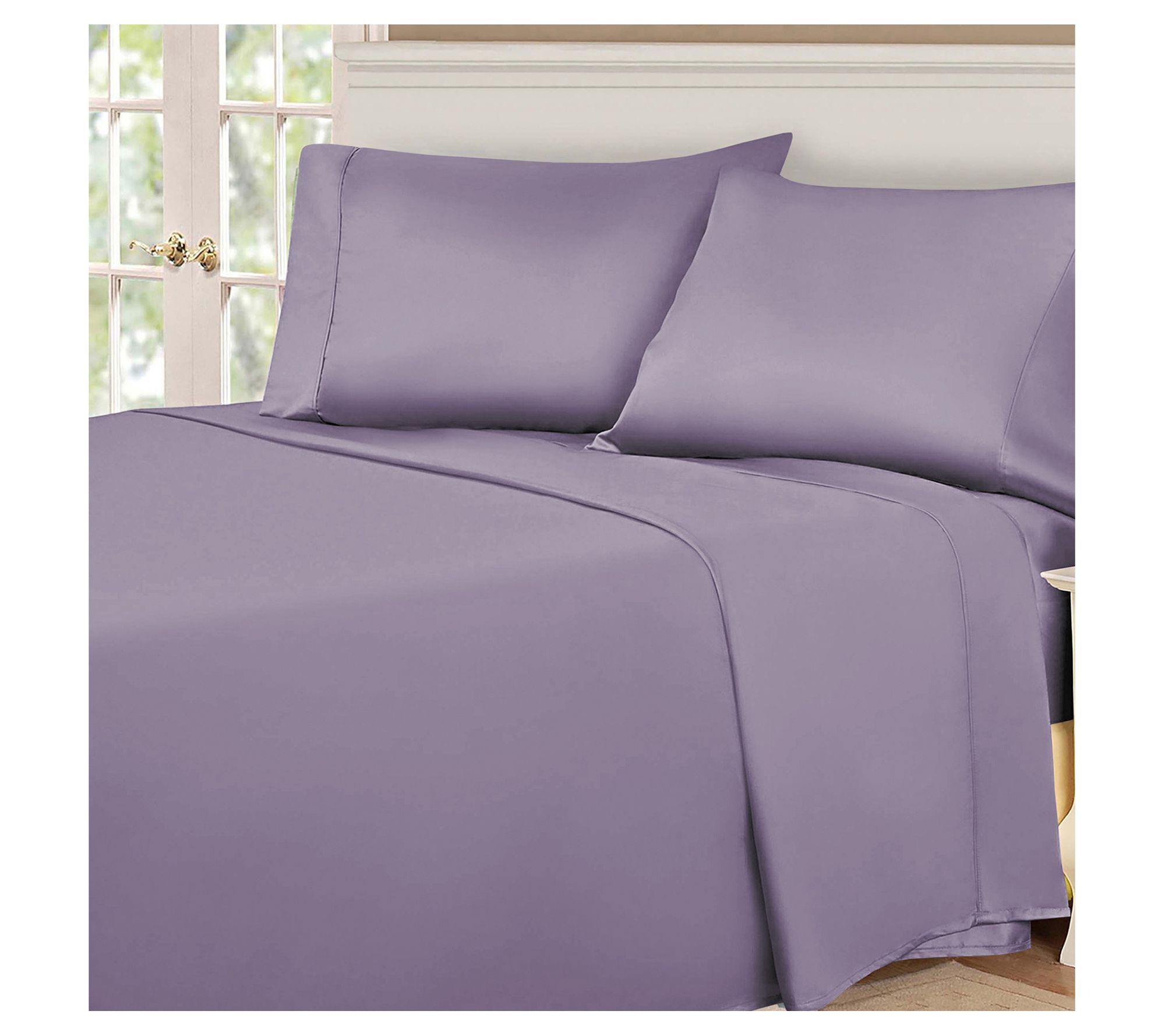 Superior 530-Thread Count Solid Egyptian CottonSheets, Queen