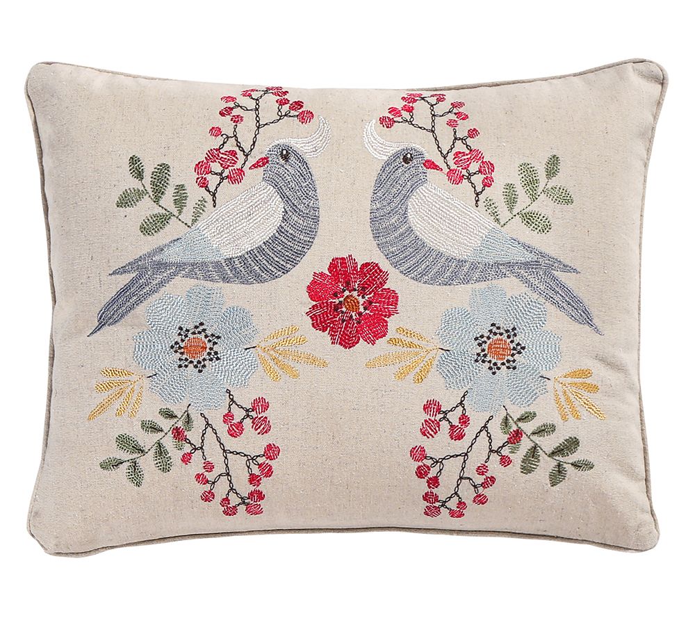 Levtex Home Angelina Bird Embroidered DecorativPillow
