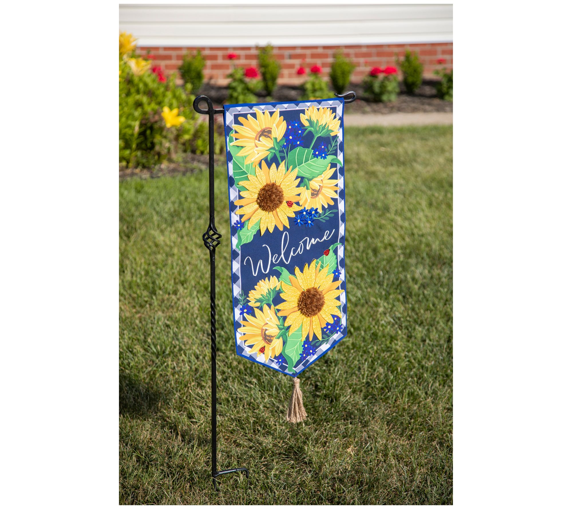 Evergreen Sunflower Garden Banner Flag