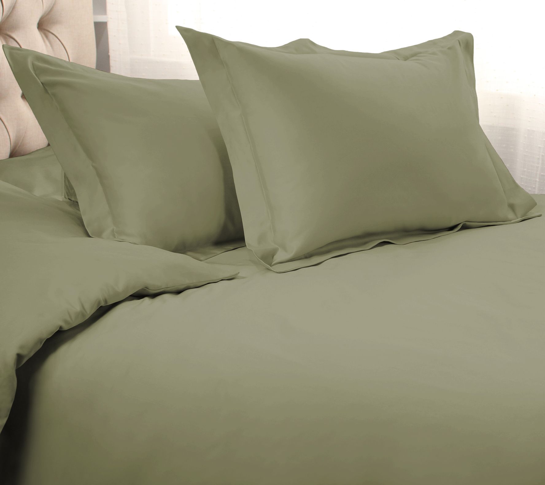 Superior 1200-T C Solid Egyptia n Cotton Duvet Cover Set- F/Q