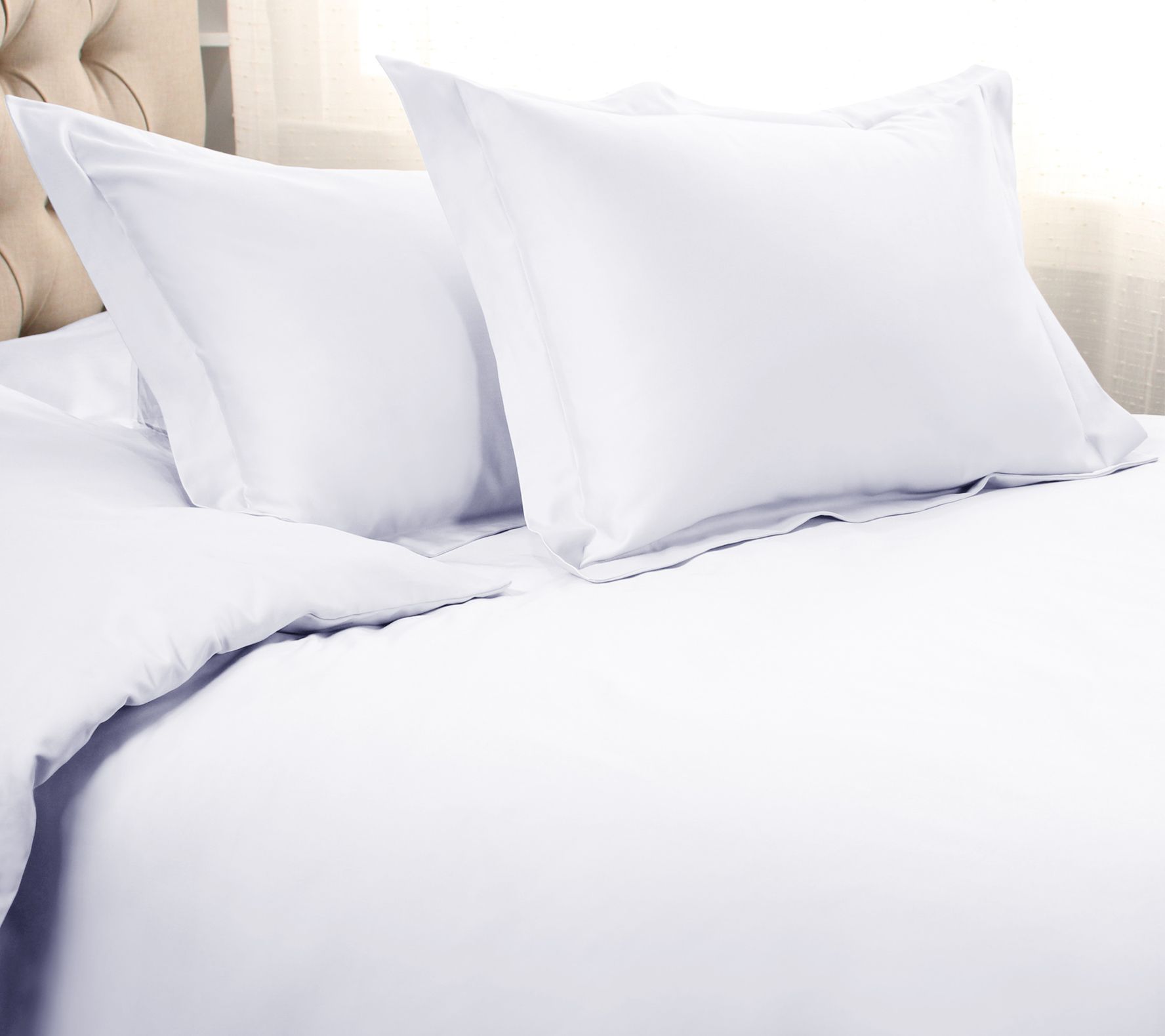 Superior 1200-T C Solid Egyptia n Cotton Duvet Cover Set- F/Q