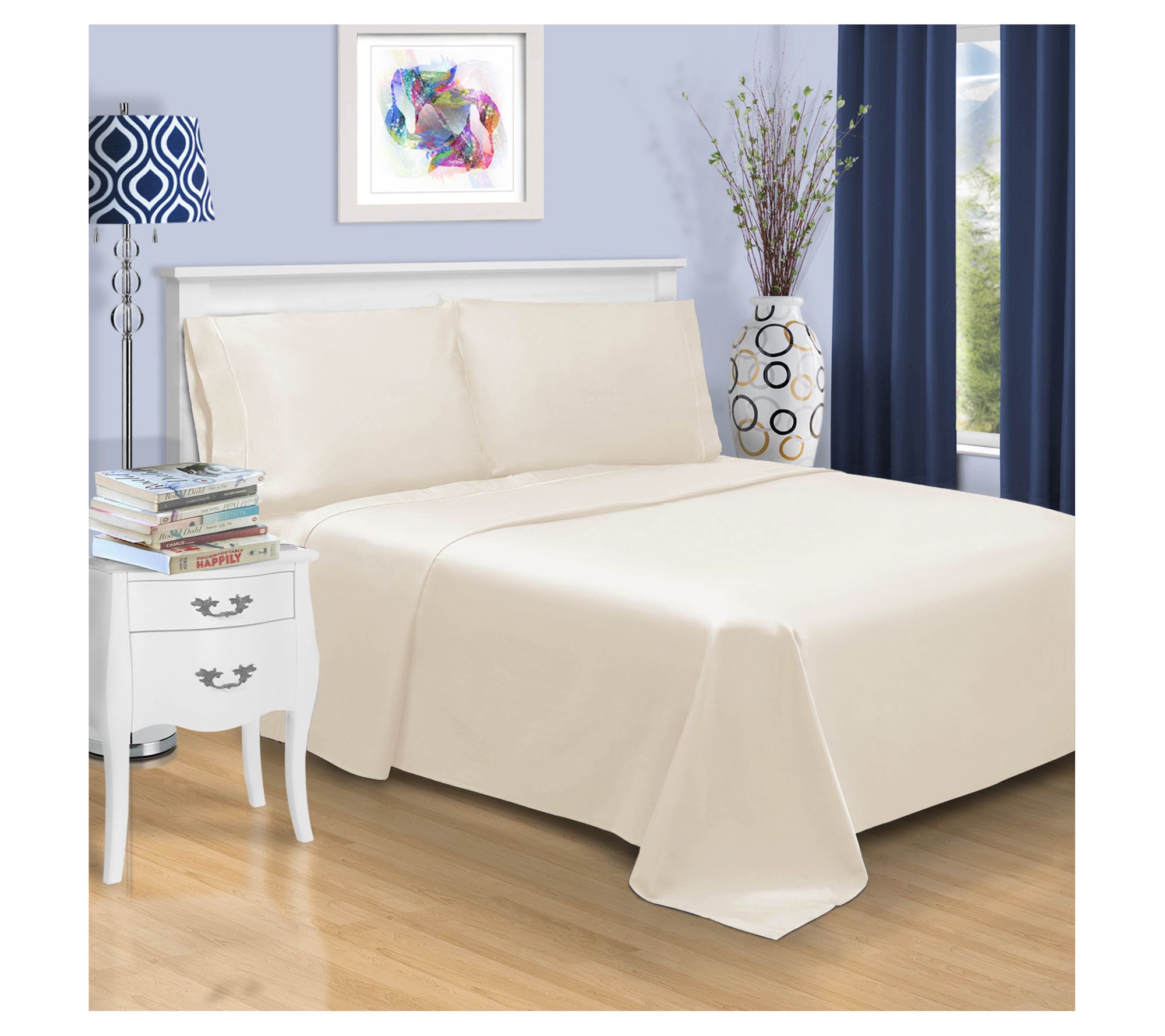 Superior 1500TC Solid Cotton Marrow Stitch Sheet Set, Queen