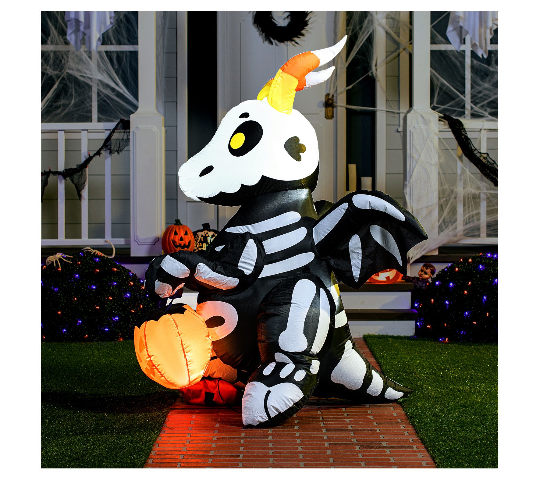 Joiedomi 5 ft Cute Skeleton Dragon Inflatable Decoration