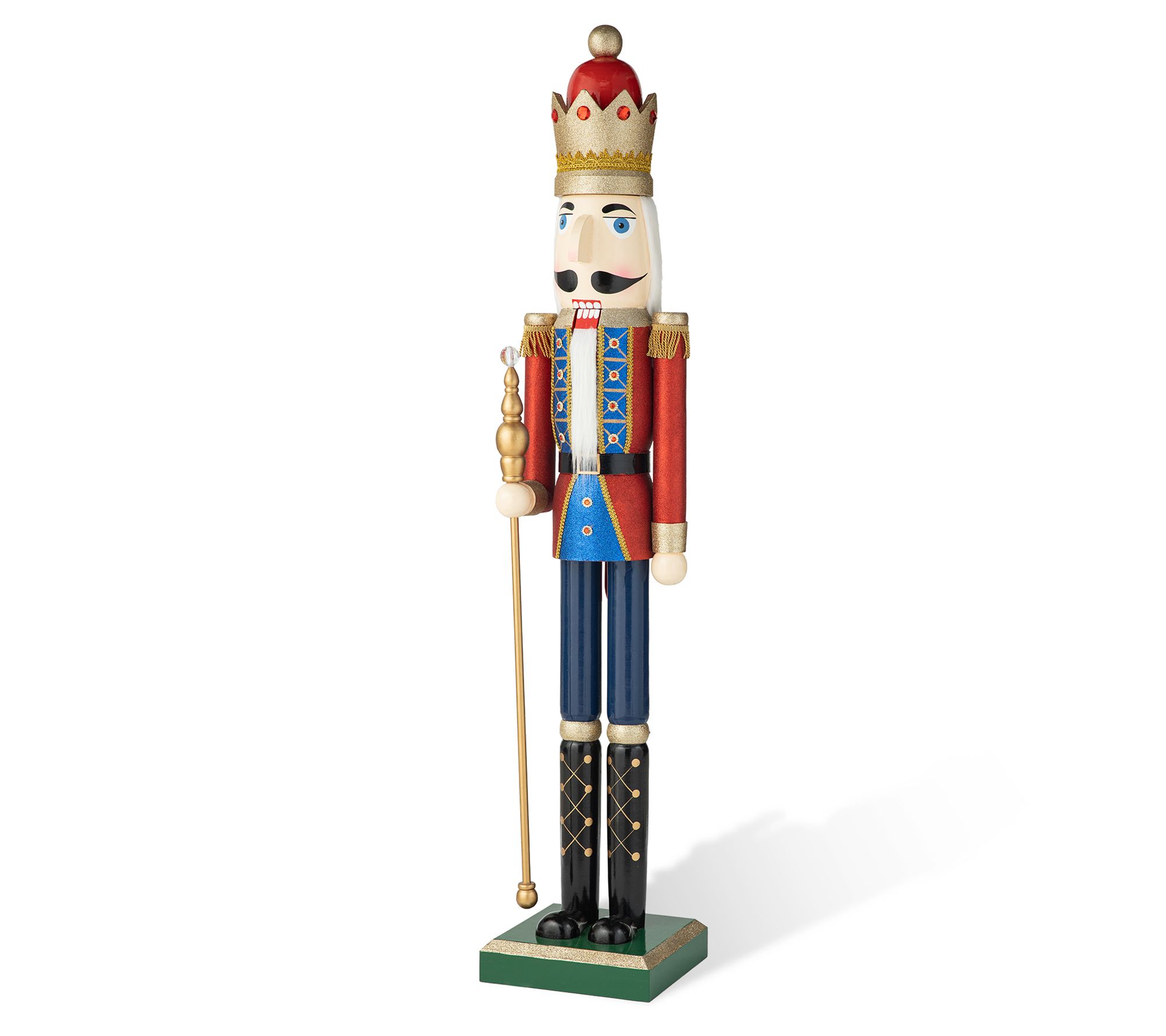 Glitzhome 54"H Wooden Christmas Glitter King Nu tcracker