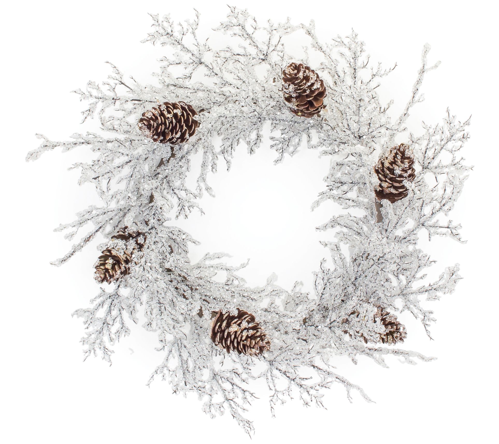 Melrose Iced Twig Pinecone Wreath 24"D