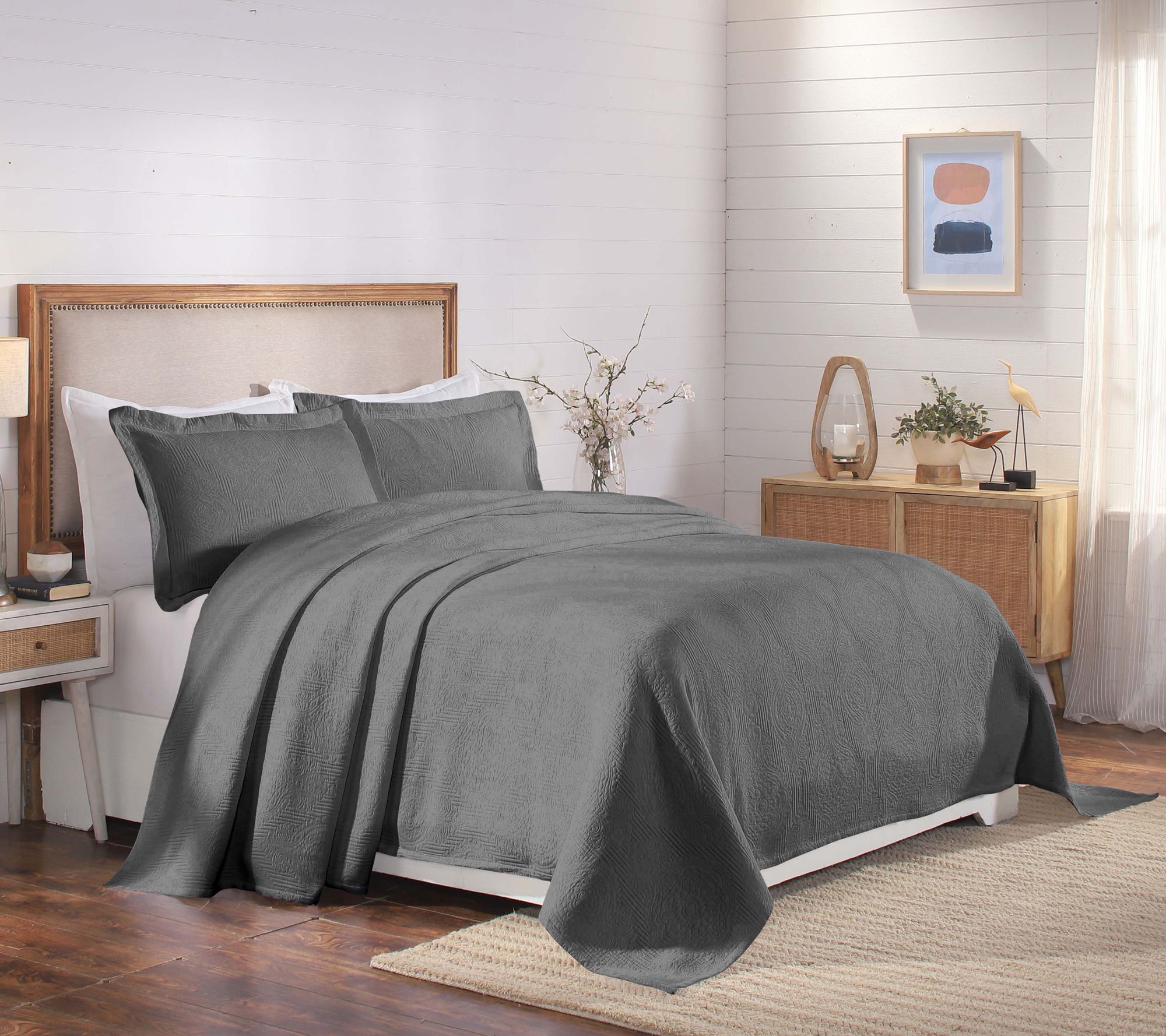 Superior Victory Cotton Matelasse Weave Bedspread Set- Queen