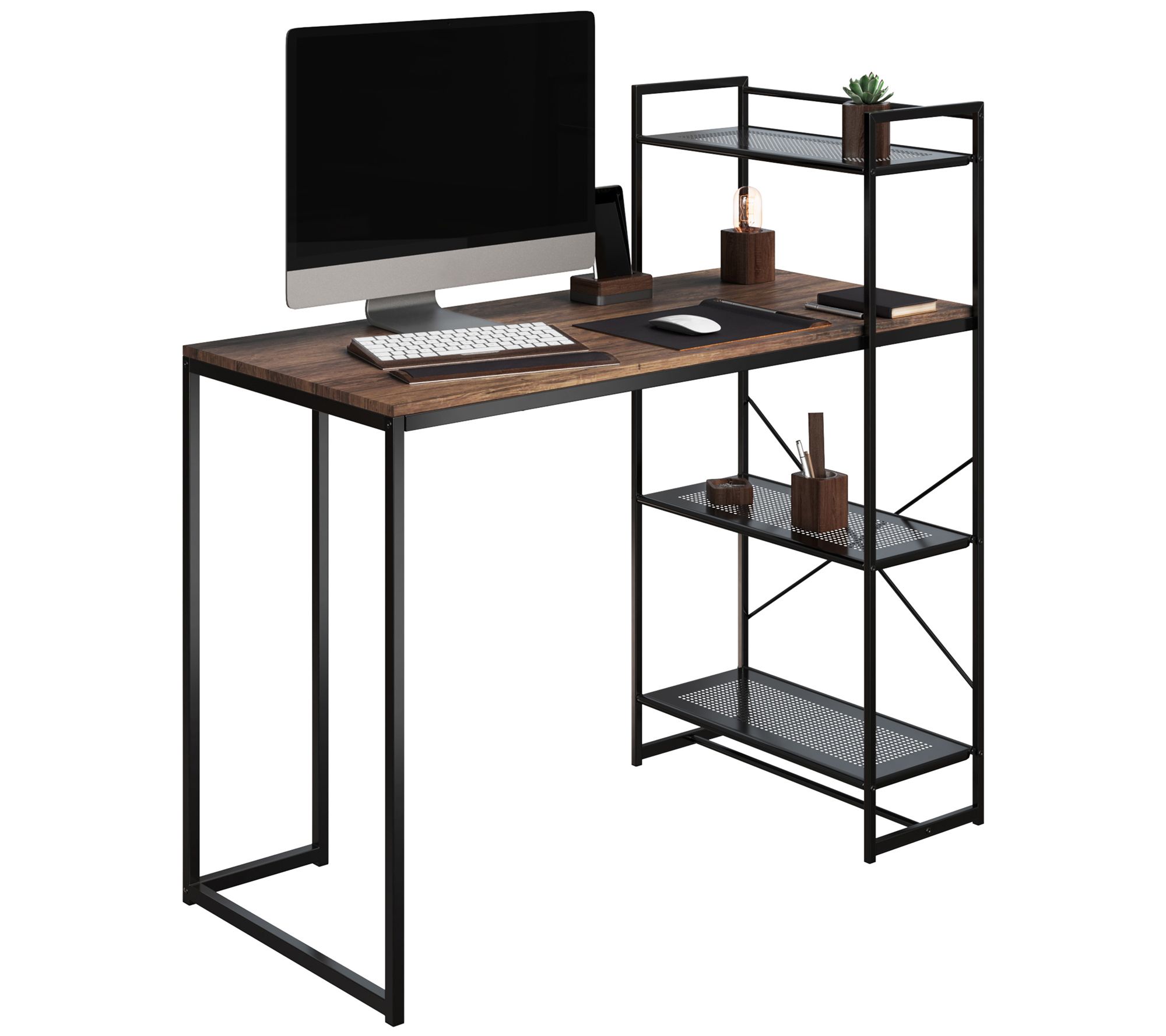 Lavish Home All-in-One Computer Desk with Shelves - QVC.com