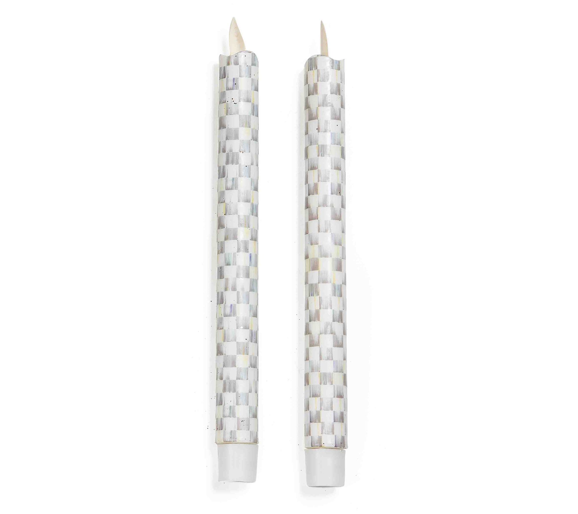 MacKenzie- Childs Set of 2 Checked Flicker Taper Candles