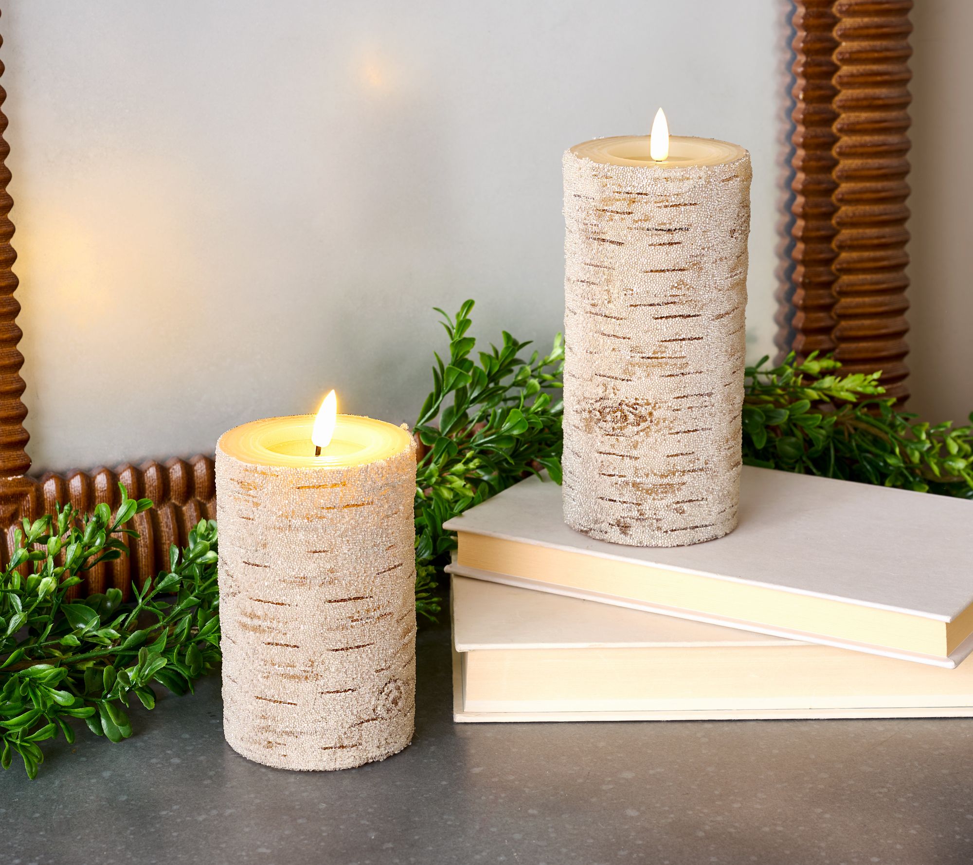 Lightscapes Set of 2 Flameless Icy Birch Candles