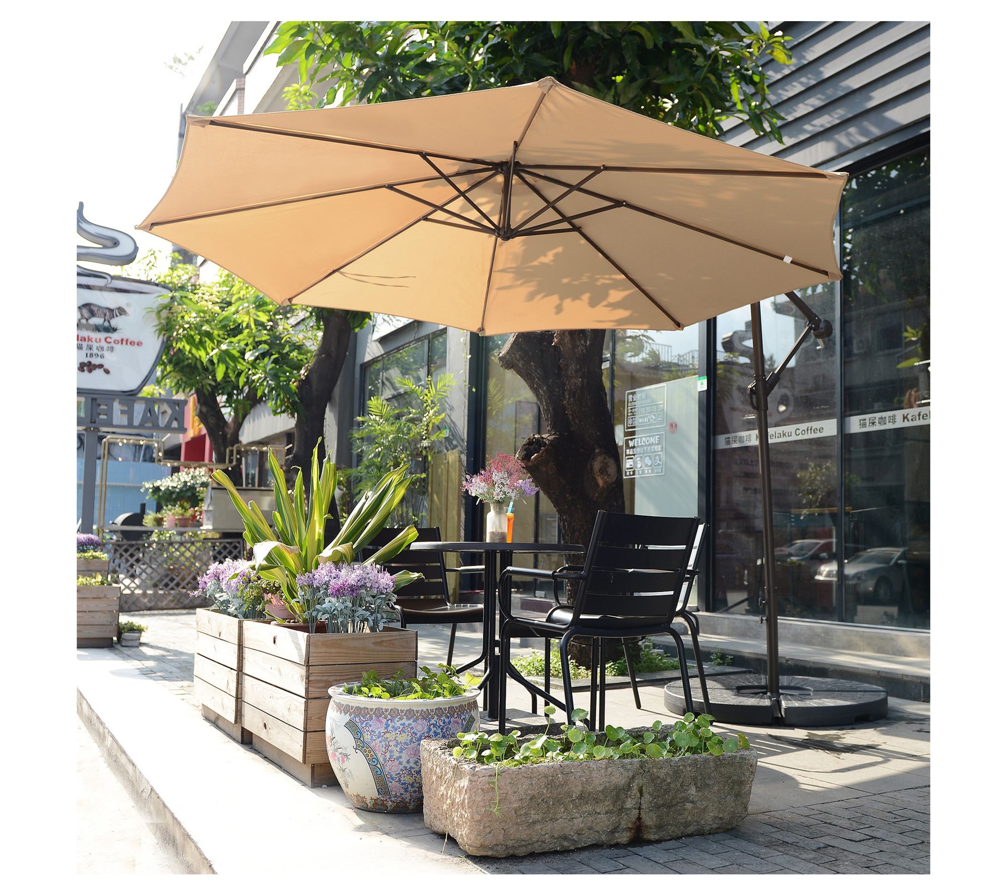 Villacera 10Ft Offset Patio Cantilever UmbrellaVertical Tilt