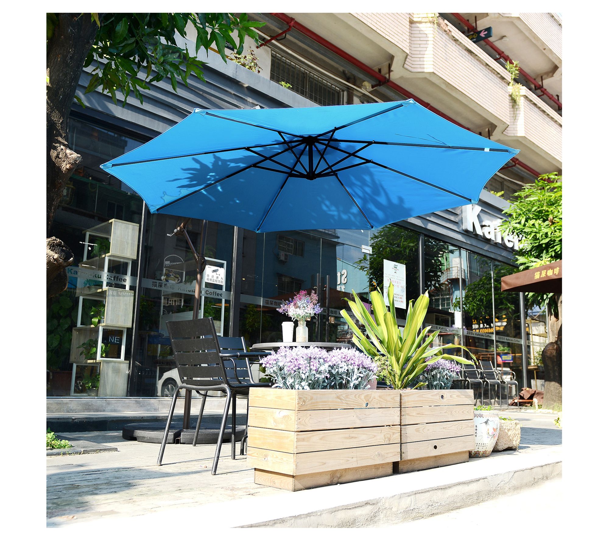 Villacera 10Ft Offset Patio Cantilever UmbrellaVertical Tilt