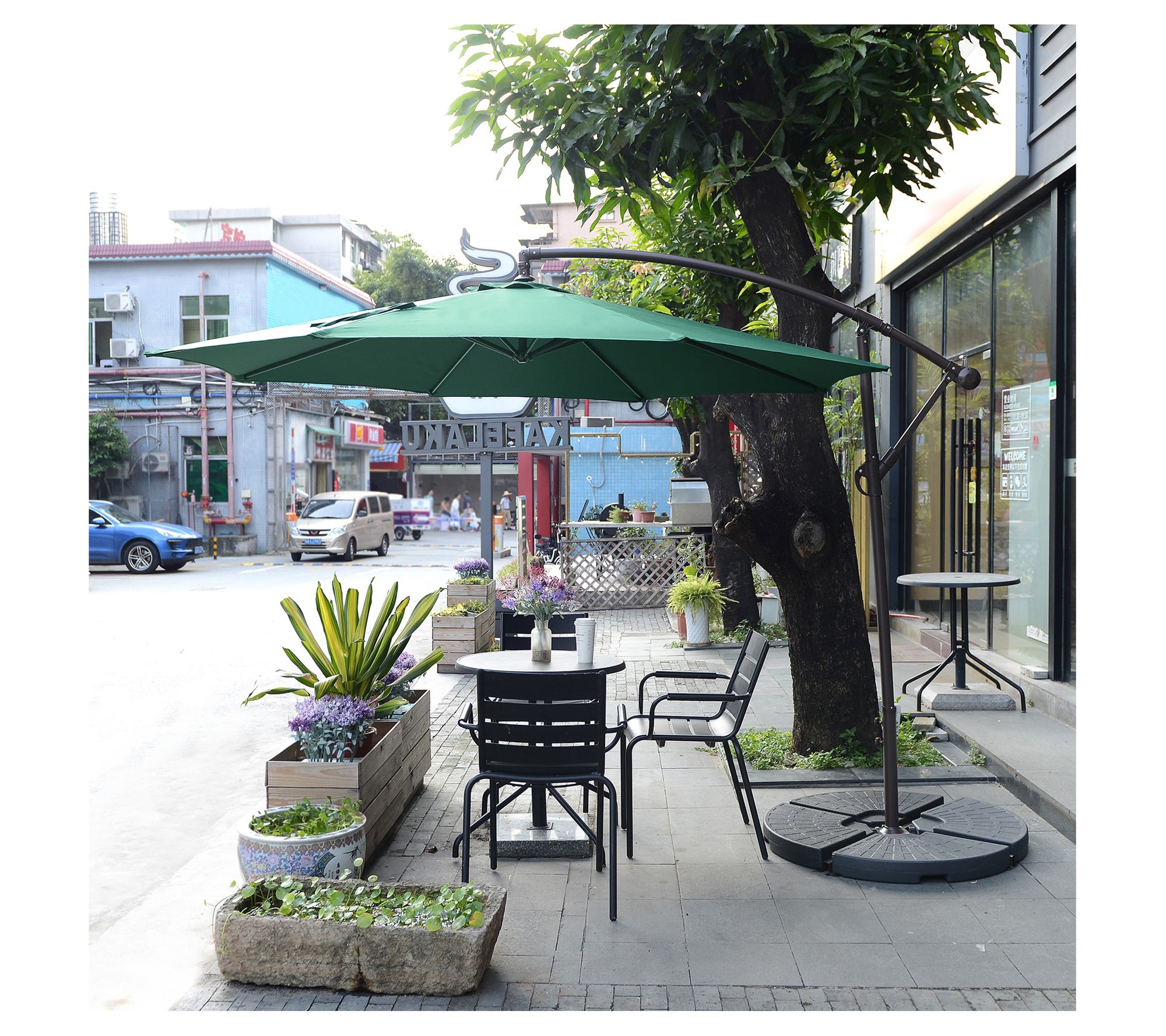 Villacera 10Ft Offset Patio Cantilever UmbrellaVertical Tilt