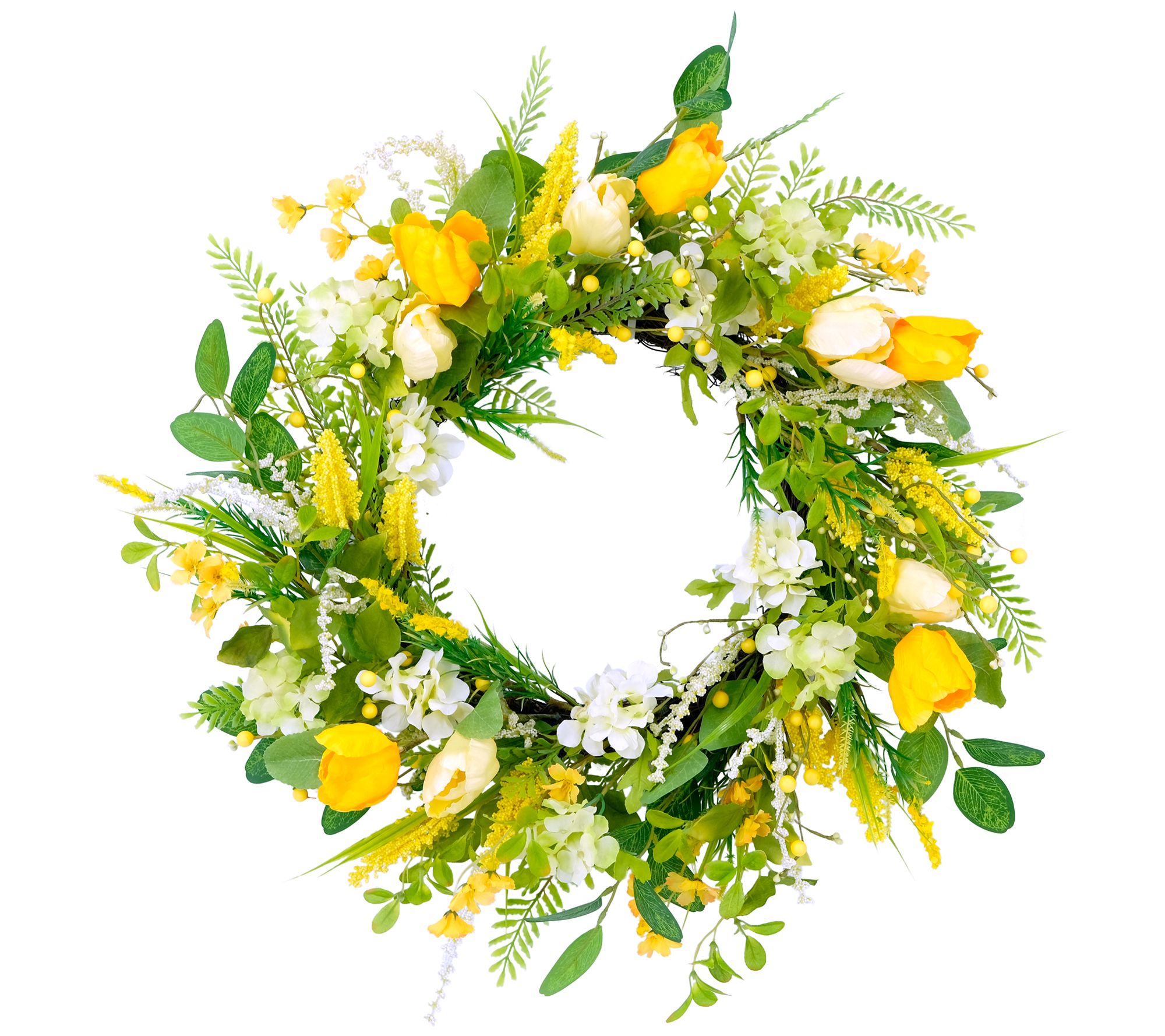 Puleo International 24" Artificial Tulip FloralSpring Door Wr