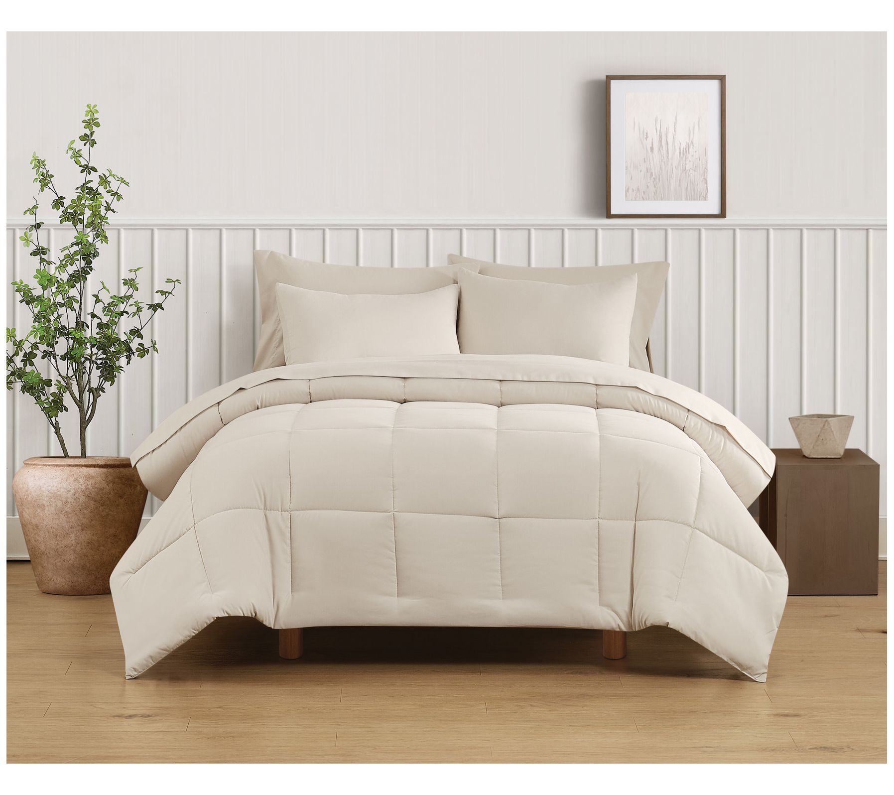 Truly Soft Green Solid King 3 Piece Comforter Set