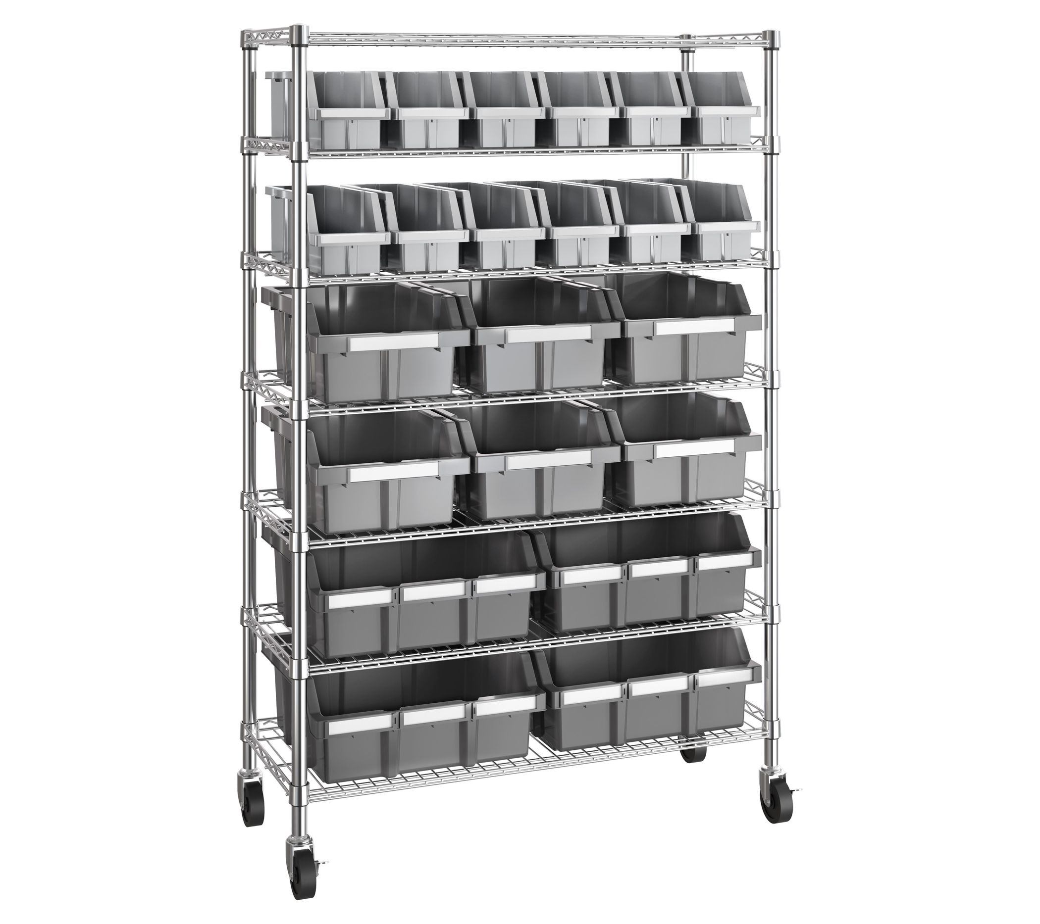 Seville Classics 7-Tier NSF 22-Bin Rack, 36" W x 14" D x 56" H