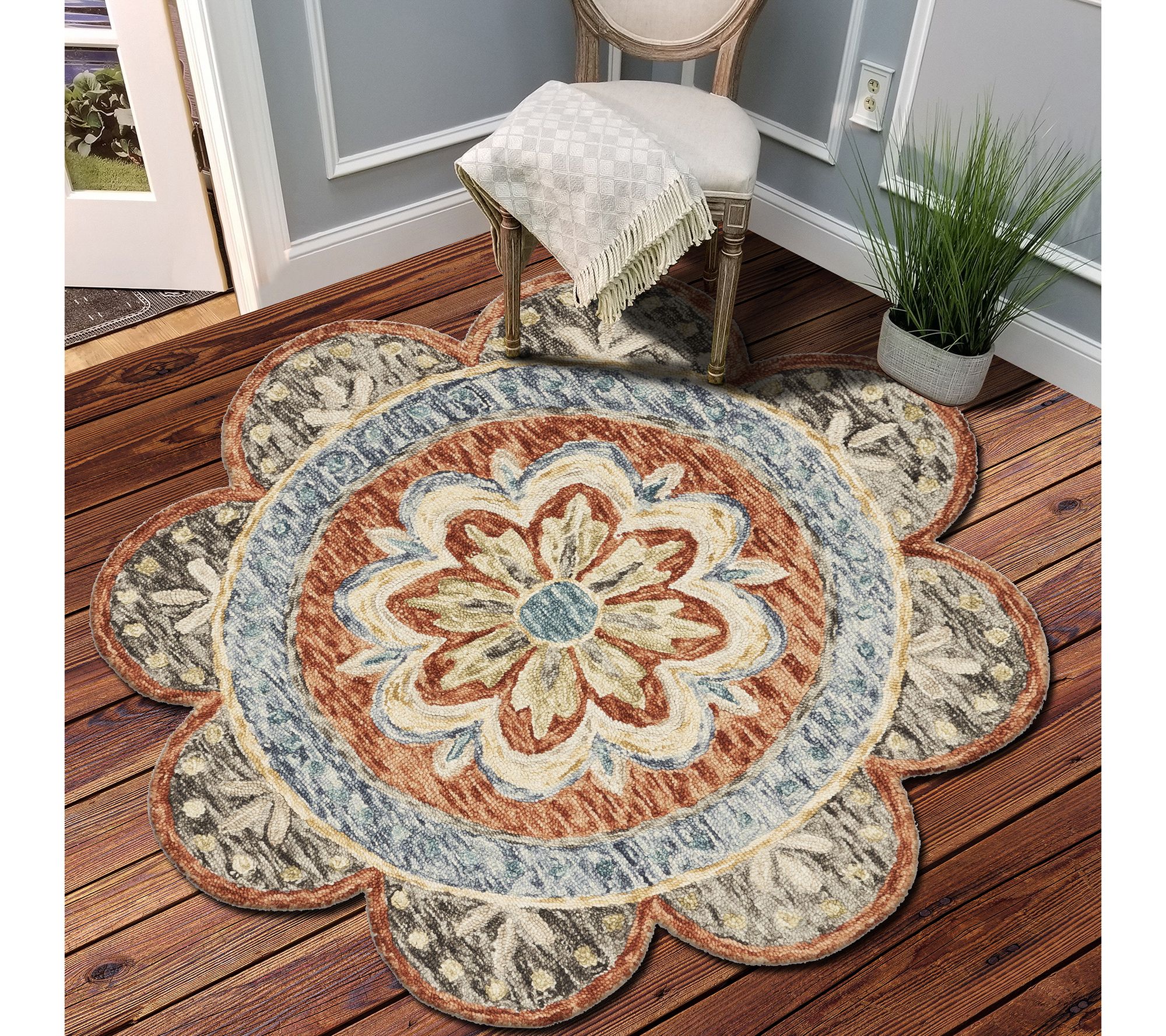 Ox Bay Michelle Floral Medallion Wool Indoor 6'Round Rug