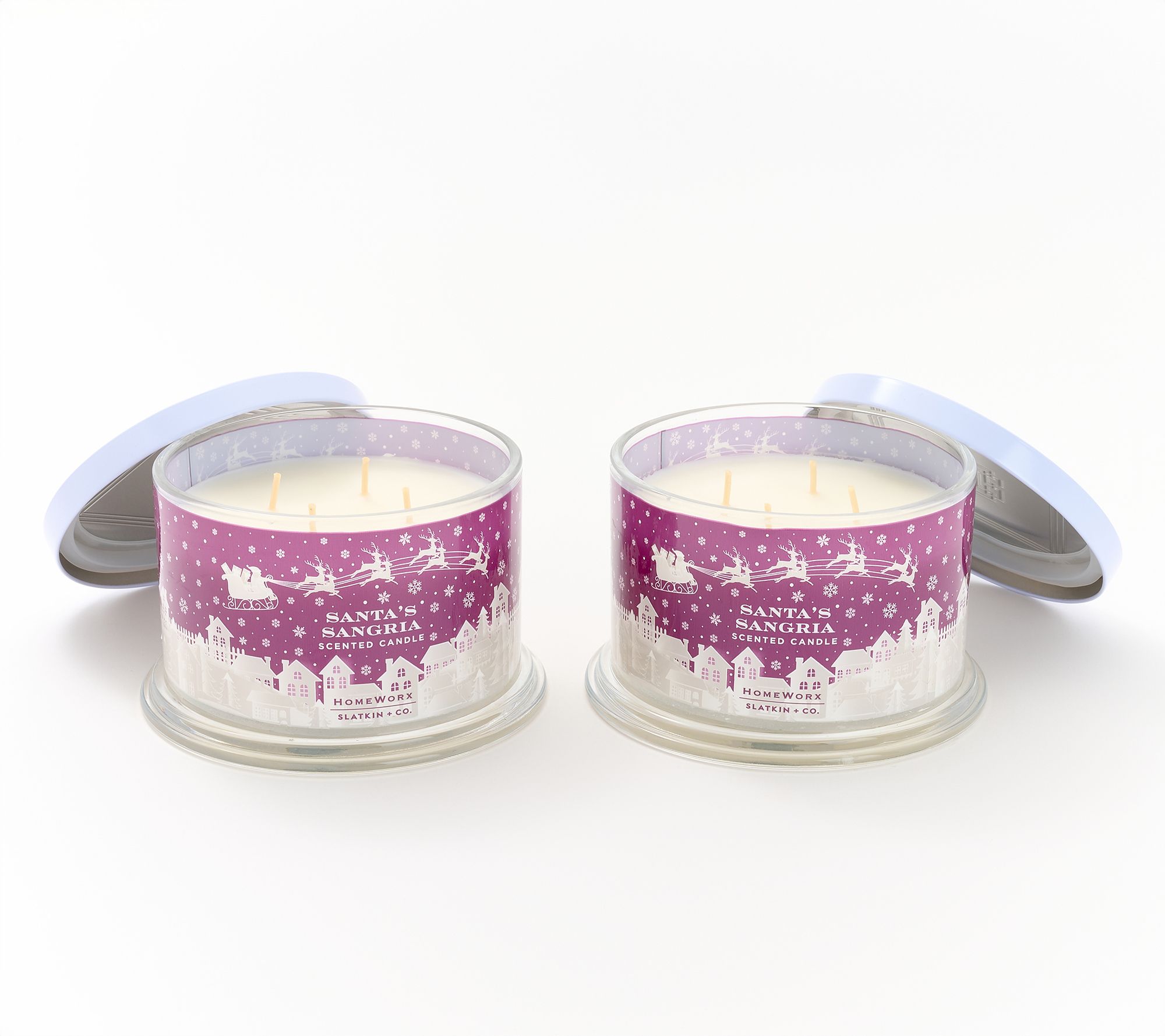 HomeWorx by Slatkin + Co. 18oz S/2 Santa Claus is Coming to Town Candles