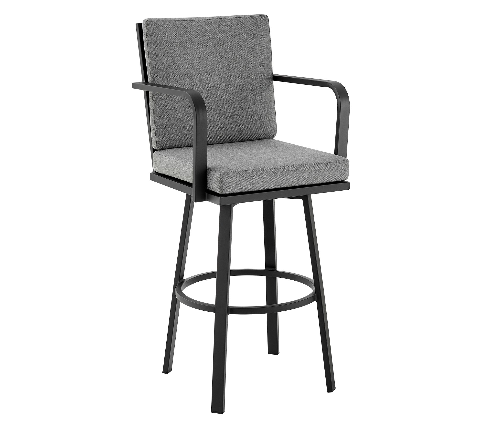 Armen Living Arnauld Patio Swivel Counter/Barstool in Aluminum